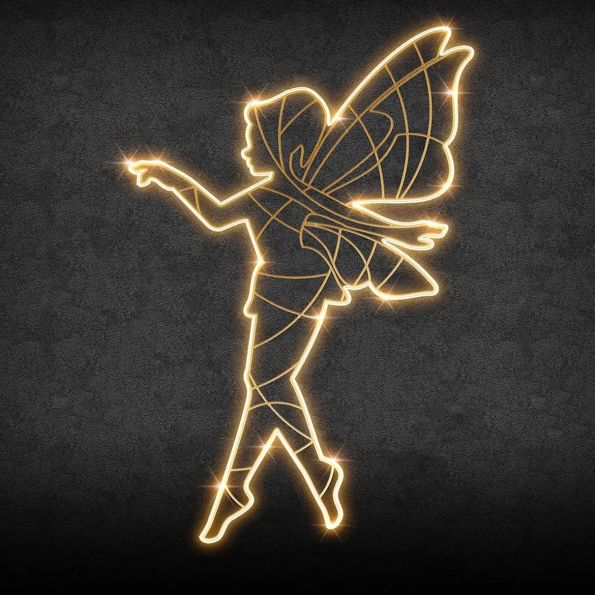 Easy Fix 2D LED light fairy IV, 145 × 220 cm, ciepły biały, stojąca, druk 3D