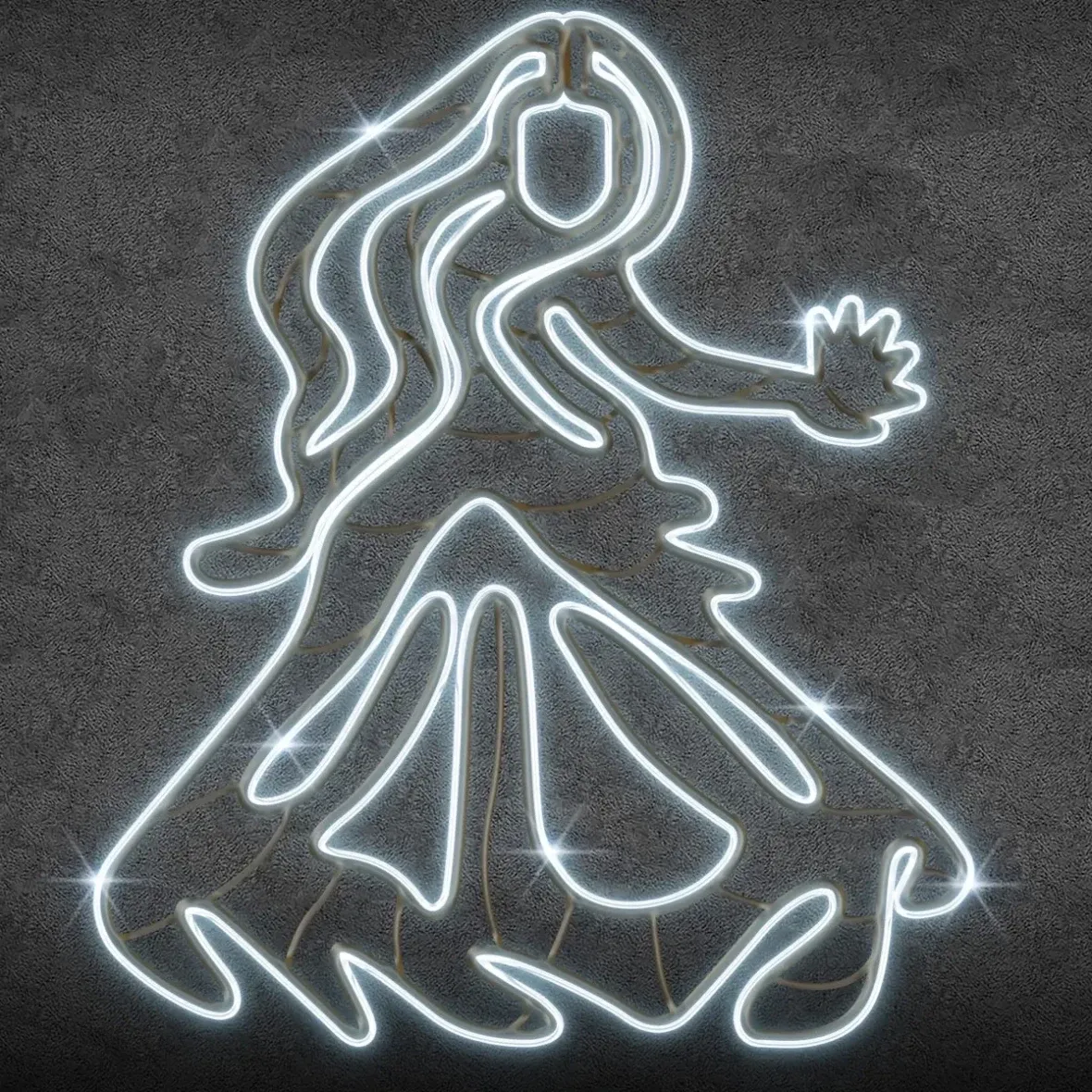 Easy Fix 2D LED light fairy I, 155 × 185 × 30 cm, lodowa biel, stojąca, druk 3D