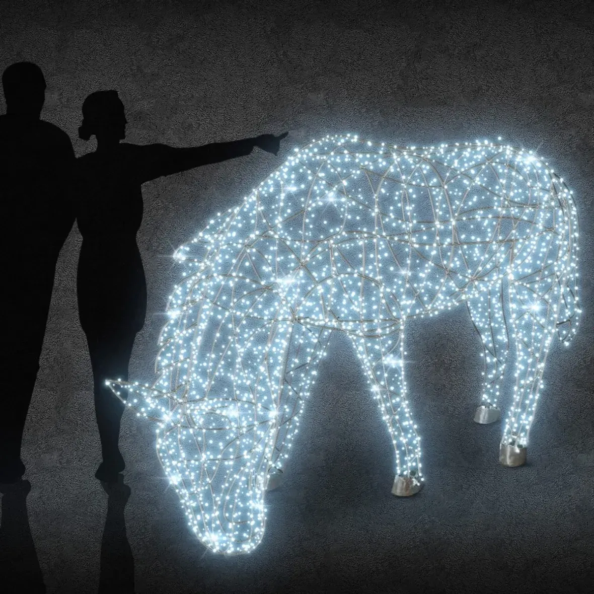 Koń świetlny Eco Fix 3D LED z odchylaną głowicą, 250 × 160 × 60 cm, biel lodowa, aluminium