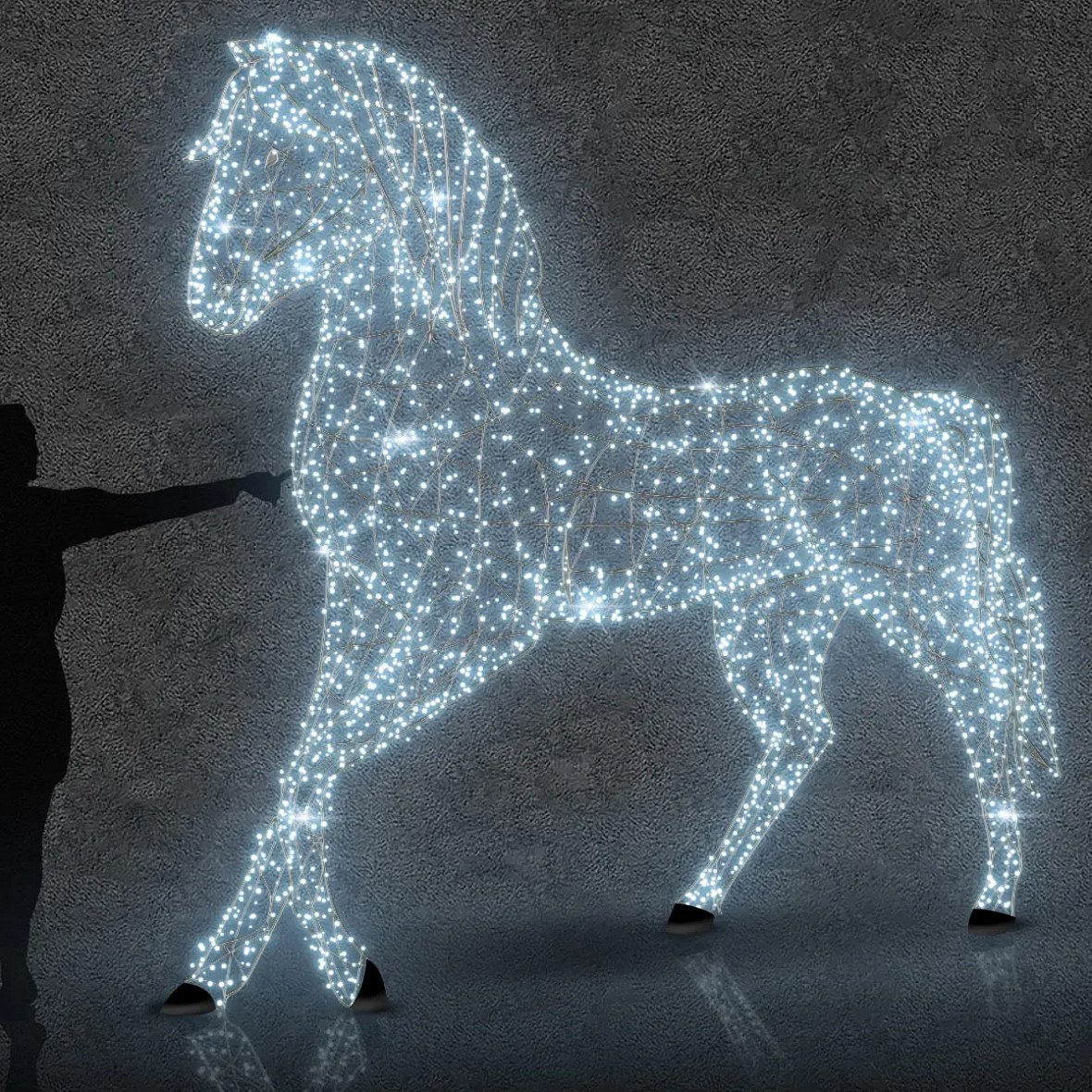 Eco Fix 3D LED Light Horse, 270 × 250 × 65 cm, chłodna biel z lampą błyskową, aluminium