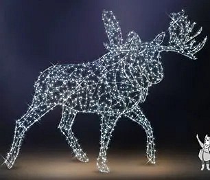 Eco Fix 3D LED light moose 450 cm, 2FA, zimna biel z lampą błyskową, aluminium