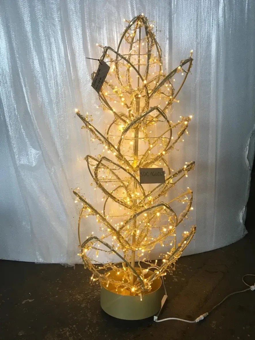 Stożek świetlny Eco Fix 3D LED z kryształkami, 70 × 160 × 70 cm, ciepły biały, aluminium