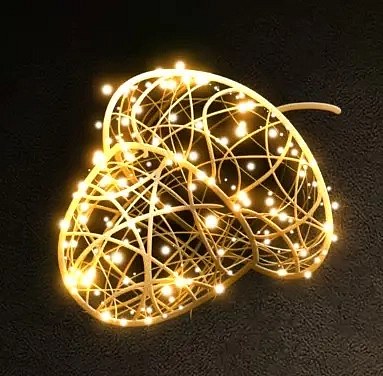 Eco Fix 3D LED acorn light, 80 cm, ciepły biały, aluminium