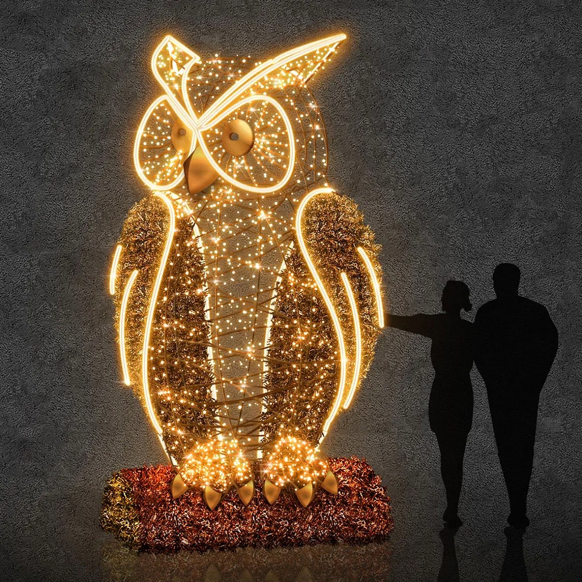 Eco Fix 3D LED sowa 350 cm, ciepła biel, aluminium
