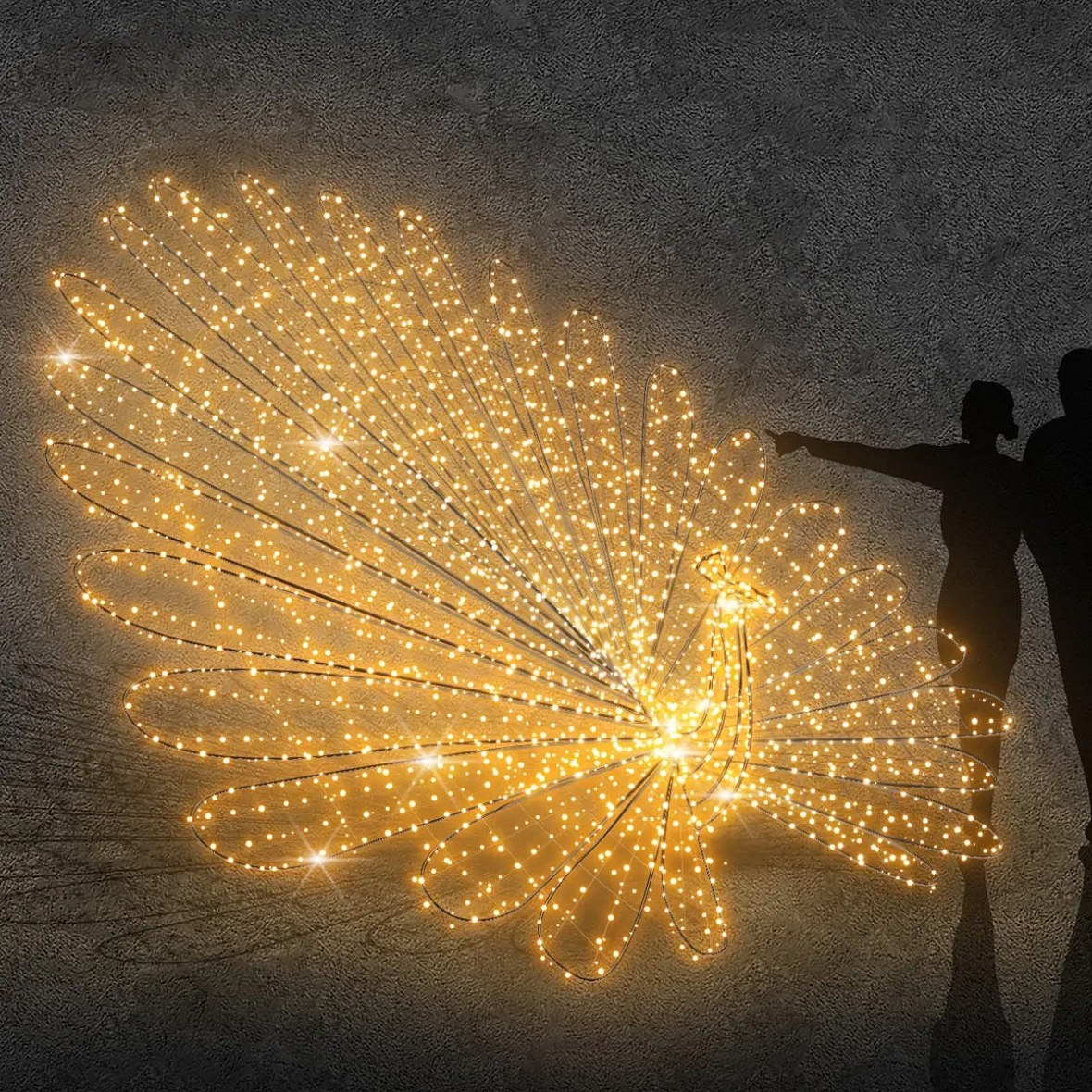 Lampa LED 3D paw, 430 × 250 × 240 cm, ciepła biel, 36 V, 70 W, 52 kg, 5 części