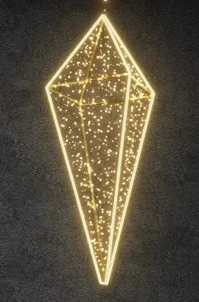 Kryształ świetlny LED 3D 100 × 27 cm, ciepła biel, 230 V, 27,5 W, 3,2 kg