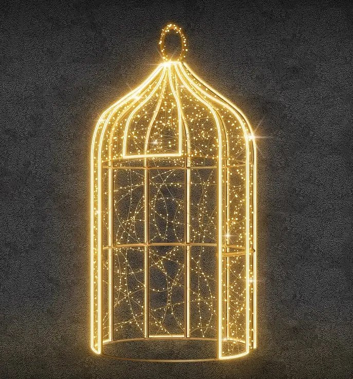 Klatka świetlna LED, 150 x 363 cm, ciepła biel, 36 V, 149 W, wykonana z 6 części