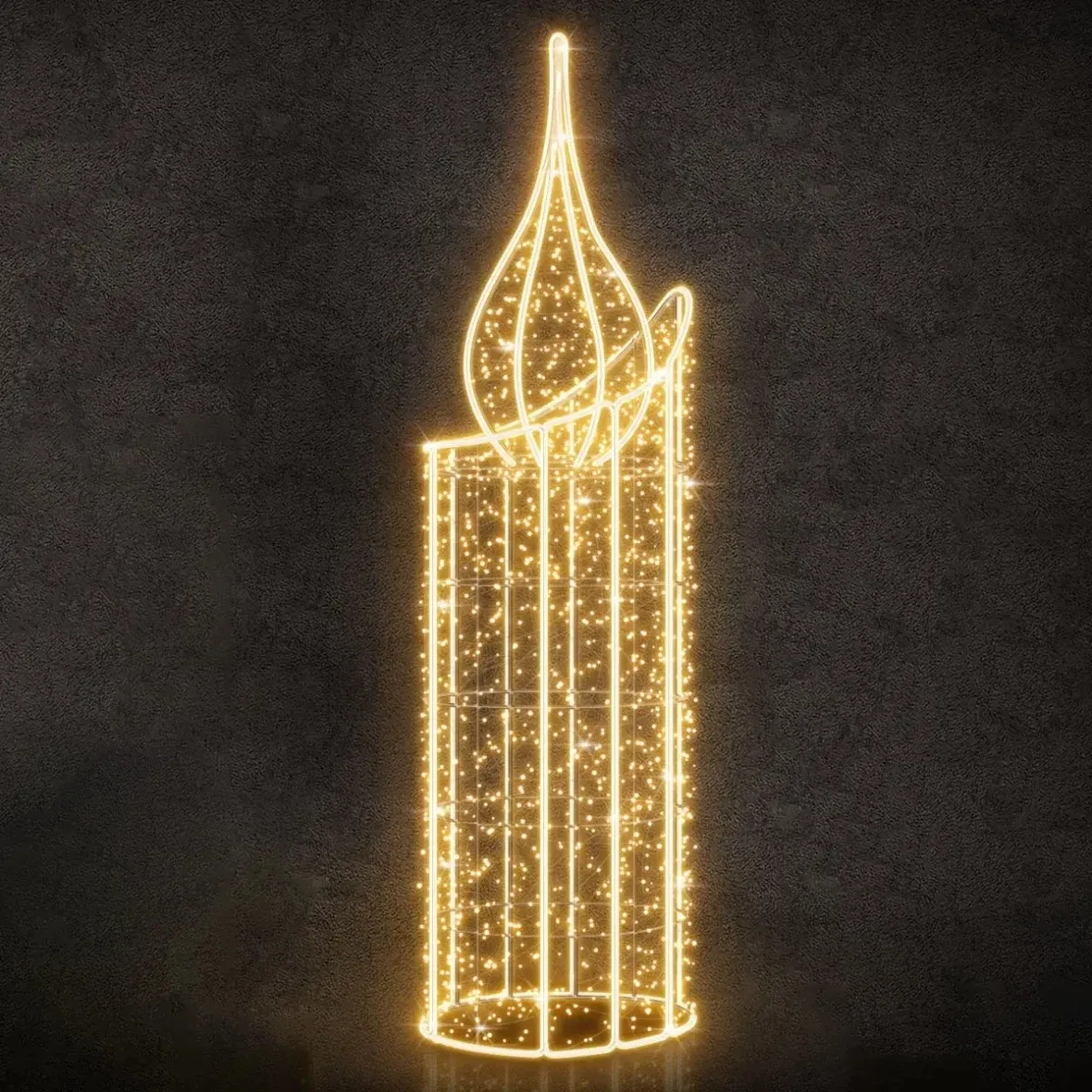Świeca Eco Fix 3D LED, 70 × 250 × 70 cm, ciepła biel, aluminium