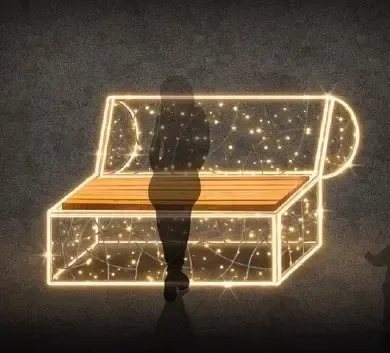 3D LED light bench chest 1200-1000-680 mm, 36 V, 30,8 W, 21 kg, 2 części