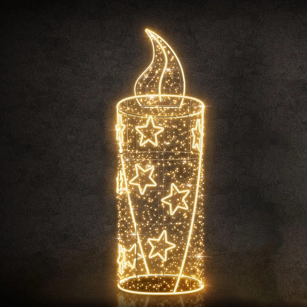 Świeca LED Easy Fix 3D, 250 × 80 cm, ciepła biel z lampą błyskową, aluminium