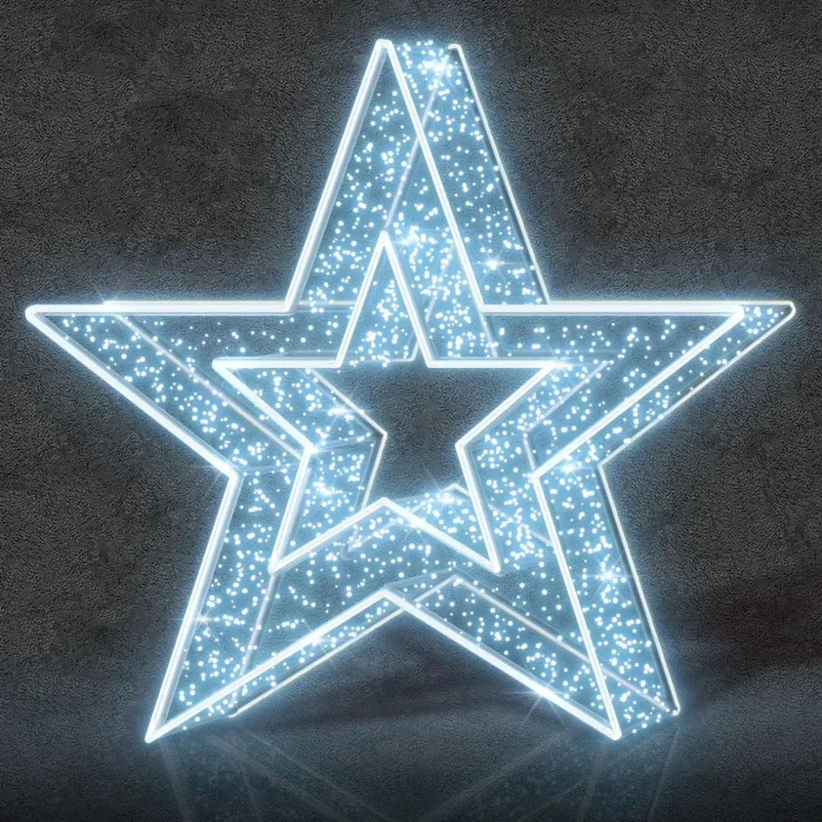 Easy Fix 3D LED star light Ø 200 cm, lodowa biel, aluminium
