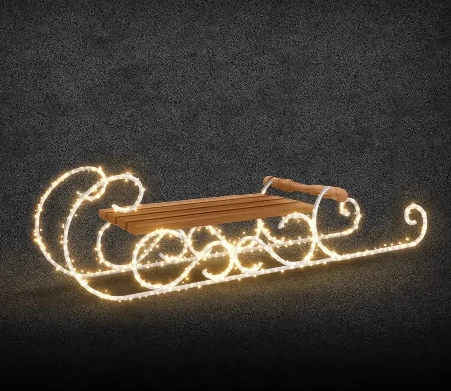 Sanki oświetleniowe Eco Fix 3D LED, 60 × 240 × 52 cm, ciepła biel, stojące, aluminium