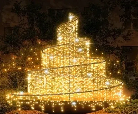 Fontanna świetlna 3D LED 300 × 280 × 300 cm, ciepła biel, 36 V, 69 V, 3 części