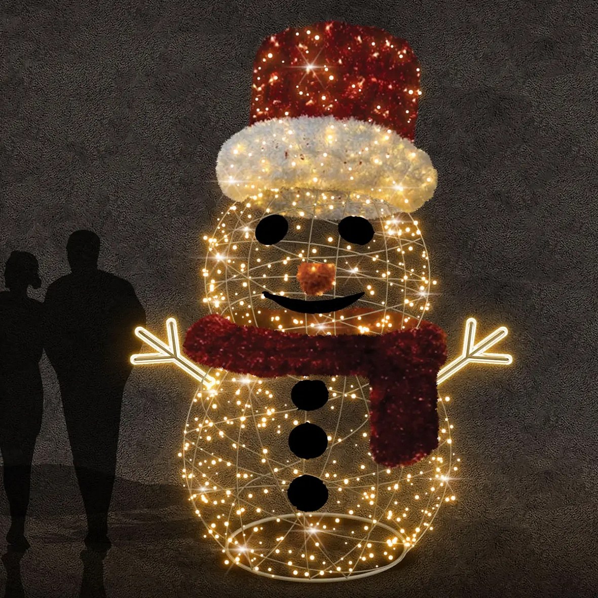 Easy Fix 3D LED snowman light 230 × 300 × 230 cm, ciepła biel, aluminium