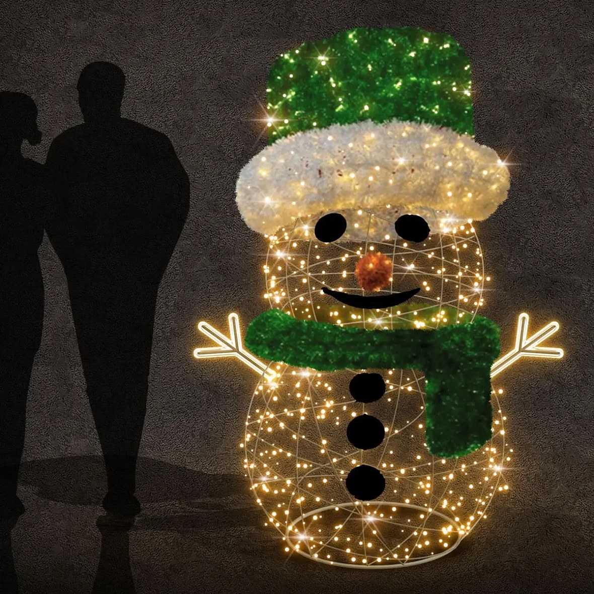 Easy Fix 3D LED snowman light 200 × 150 × 150 cm, ciepła biel, aluminium