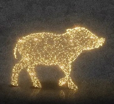Eco Fix 2D LED light baby dzik, 95 × 150 × 50 cm, ciepła biel, aluminium