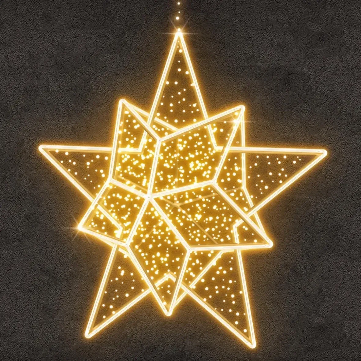 Easy Fix 3D LED star light, ciepła biel, wisząca, aluminium
