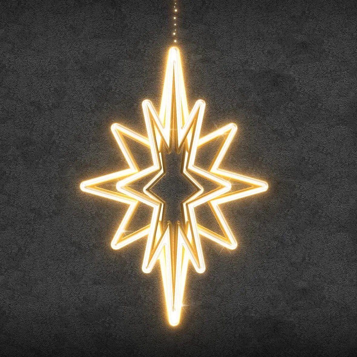 Easy Fix 3D LED star light, 100 × 65 × 65 cm, ciepła biel, wisząca, aluminium