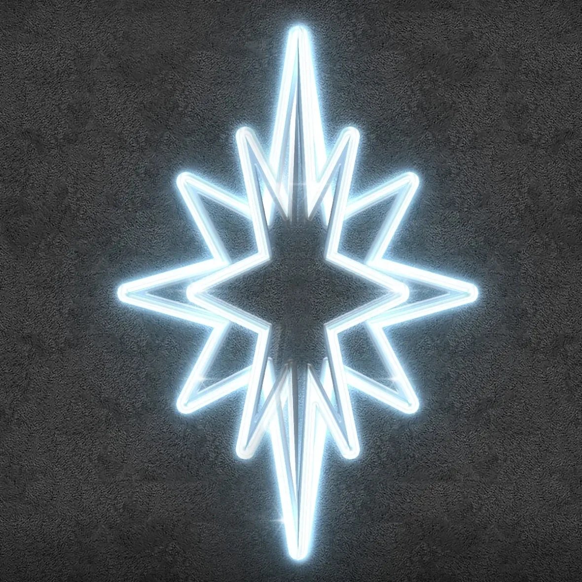 3D LED-owa ozdoba na czubek choinki, 60 × 90 × 60 cm, kolor lodowobiały, aluminium