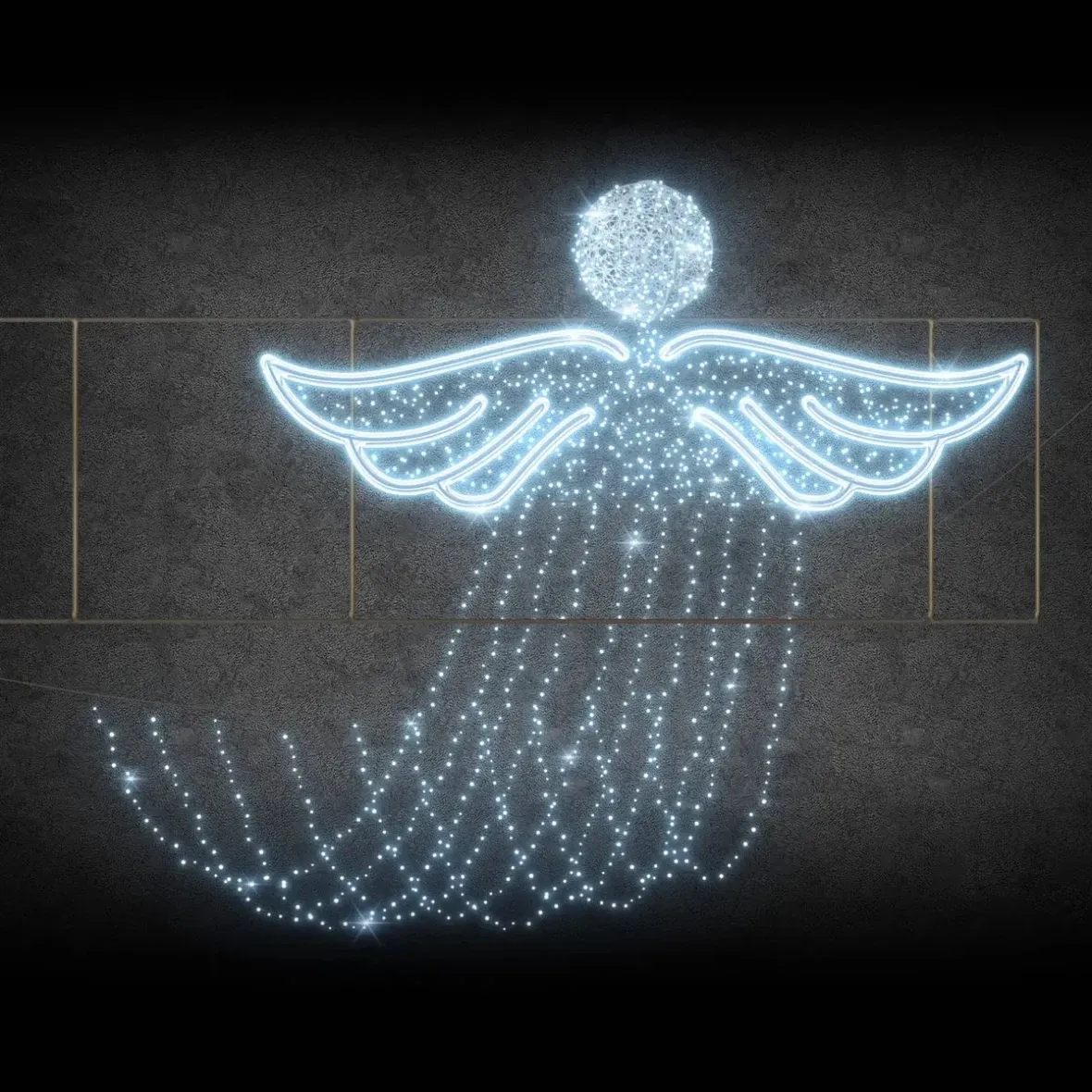 Easy Fix 3D LED light angel in frame 400 × 100 × 25 cm, icy white, 230 V, 10 kg, 1 szt.