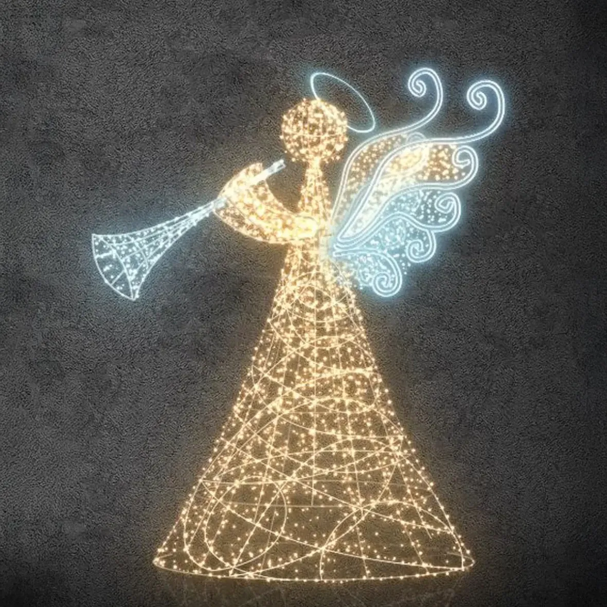 Anioł świetlny 3D LED, 250 cm, ciepła i lodowata biel, 230 V, 87 W, 2 części