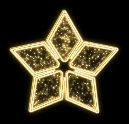 Easy Fix 2D LED star light, star anise II, Ø 200 cm, ciepła biel, wisząca, aluminium