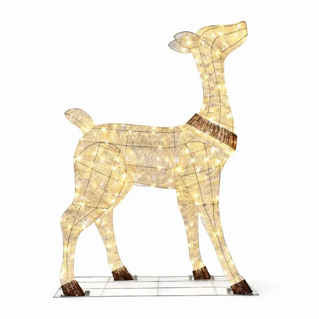 Świecąca łania 3D LED, 150 cm, ciepła biel, 140 diod LED, IP44, do użytku na zewnątrz