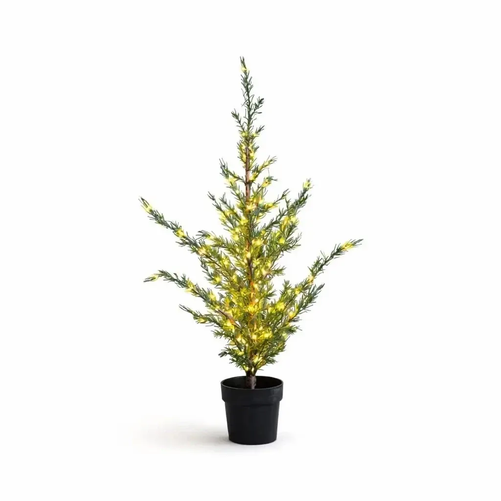 Drzewko oświetleniowe LED w doniczce Cedr, 100 cm
