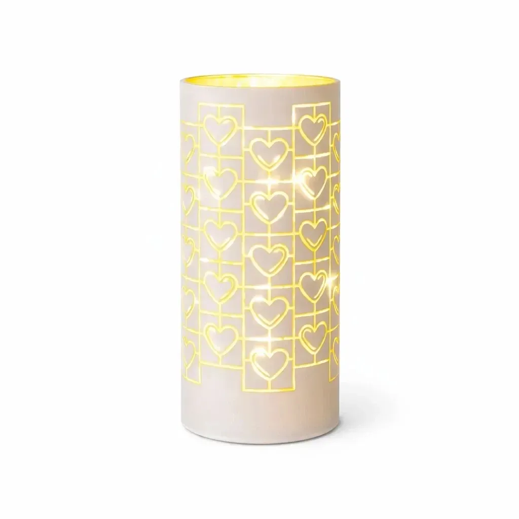 Świecznik bożonarodzeniowy LED, 20 × 8 cm, szkło