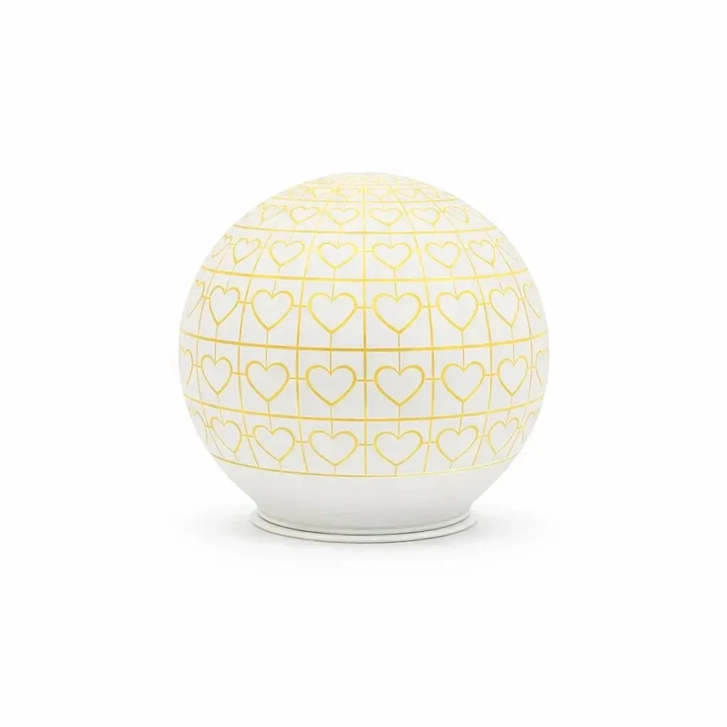 Kula świetlna 3D LED, szklana, dekoracja serca, 12 cm, wnętrze