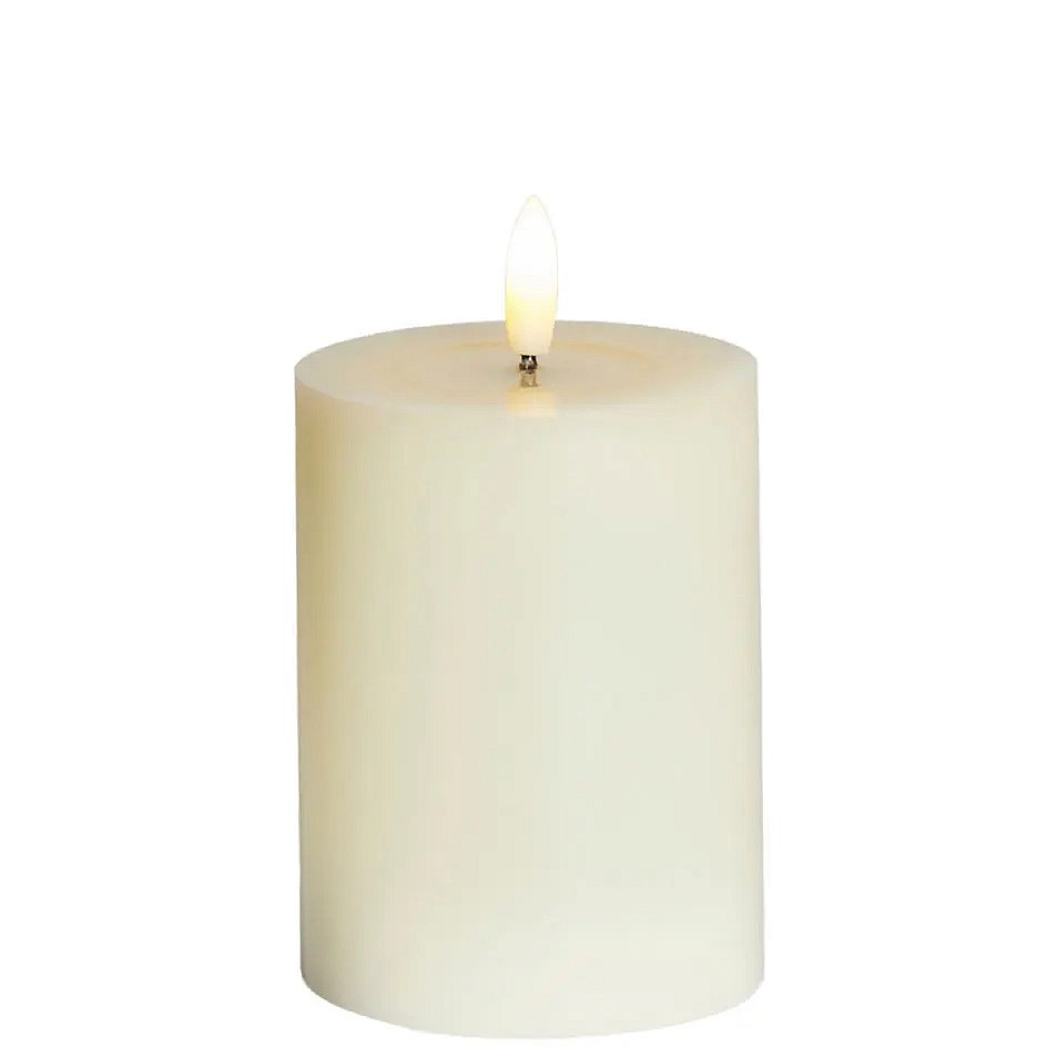 Świeca LED na baterie Sille Ivory, Ø 7,5 × 10 cm, biała, 2× AA