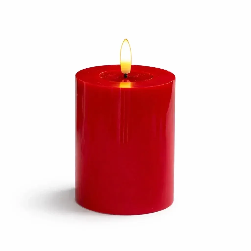 Świeca LED na baterie, wosk Sille Red, Ø 7,5 × 10 cm, czerwona, 2× AA