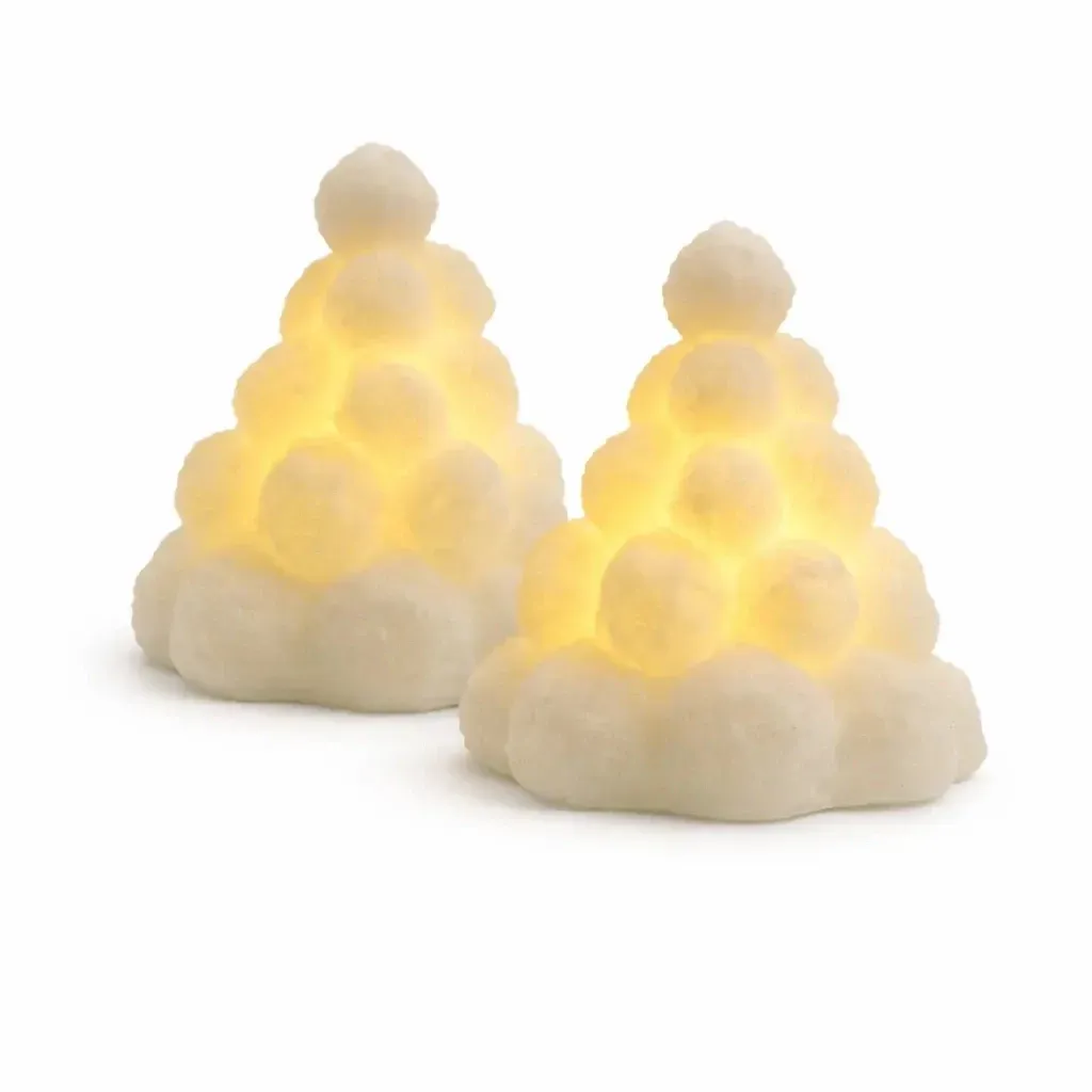Świeczki LED z prawdziwego wosku na baterie, kulki śnieżne, średnica 8 × 10 cm, białe, zestaw 2 szt., CR2032