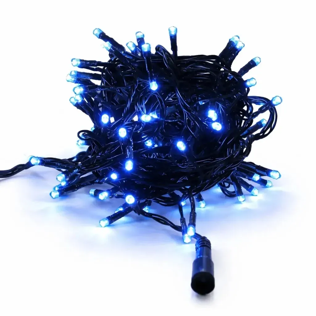 Lampki choinkowe LED 20 m niebieskie IP44, z zasilaczem Hobby Line