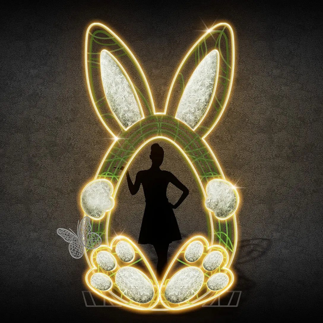 Easter Bunny 3D photo point, 170 × 300 cm, nienaświetlone