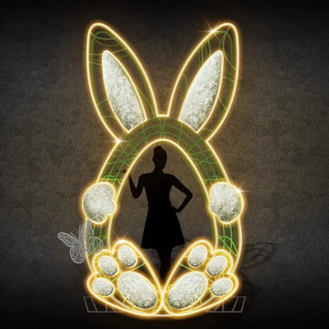 Easter Bunny 3D photo point, 170 × 300 cm, nienaświetlone