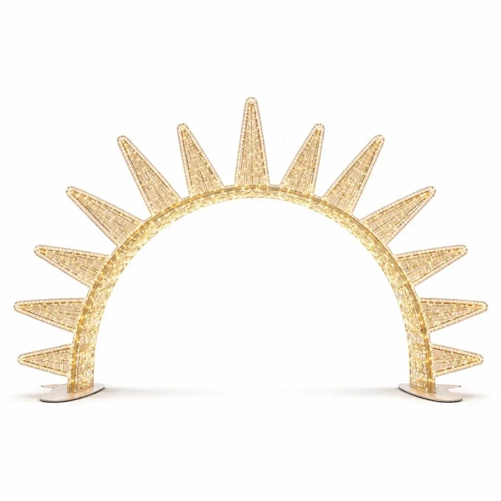 Eco Fix 2D LED Sun Gate Light, 550 × 307 cm, ciepła biel, stojąca, aluminium