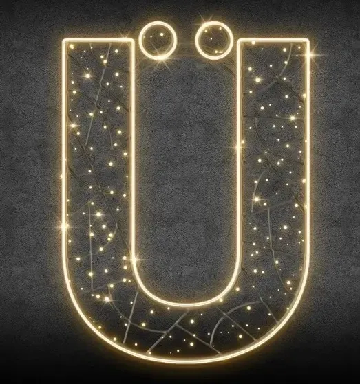 2D LED litera Ü, wysokość 115 cm, ciepła biel, 36 V, 14,5 W