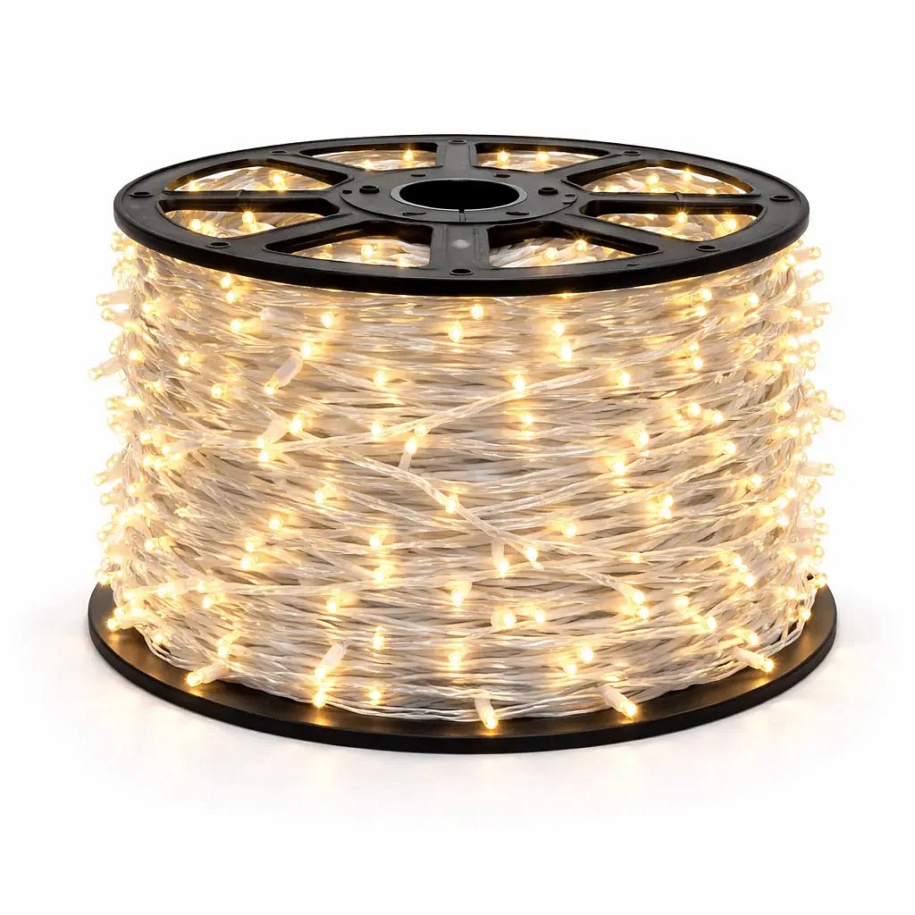 Łańcuch świetlny Eco Fix LED do użytku na zewnątrz, 80 m, ciepła biel, 800 diod, przezroczysty kabel, IP67, szpula