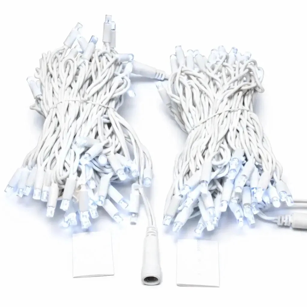 Łańcuch świetlny Easy Fix LED, 20 m, do użytku na zewnątrz, barwa lodowobiała, 120 diod, biały kabel, IP67