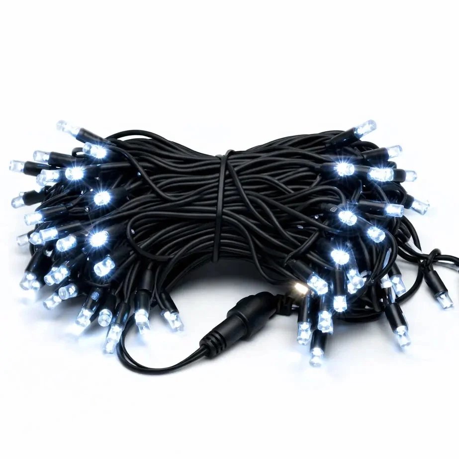 Łańcuch świetlny Easy Fix LED, 5 m, do użytku na zewnątrz, konturowy, kolor lodowobiały, 60 diod, czarny kabel, IP67