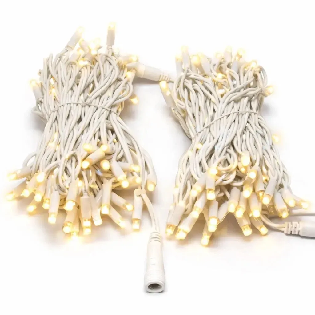 Łańcuch świetlny Easy Fix LED, 20 m, do użytku na zewnątrz, ciepła biel z trybem FLASH, 120 diod, biały kabel, IP67