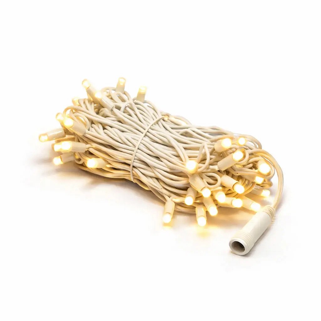 Łańcuch świetlny LED Easy Fix 5 m na zewnątrz, ciepły biały, 60 diod, biały kabel IP67, przedłużacz