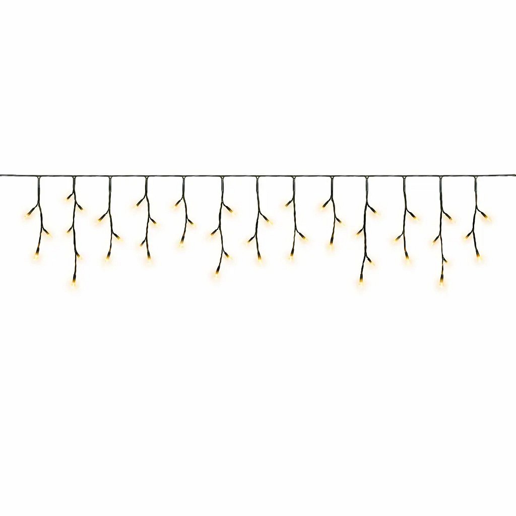 Hobby Line – zewnętrzne lampki LED w kształcie sopli, 200 × 50 cm, ciepła biel, 40 diod, ciemnozielony kabel, IP44, przedłużacz