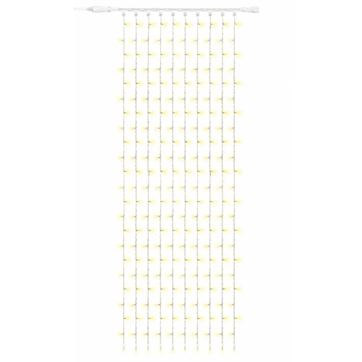 Easy Fix – zewnętrzna girlanda świetlna LED, 100 × 300 cm, ciepła biel, 300 diod, biały kabel, IP67, przedłużacz