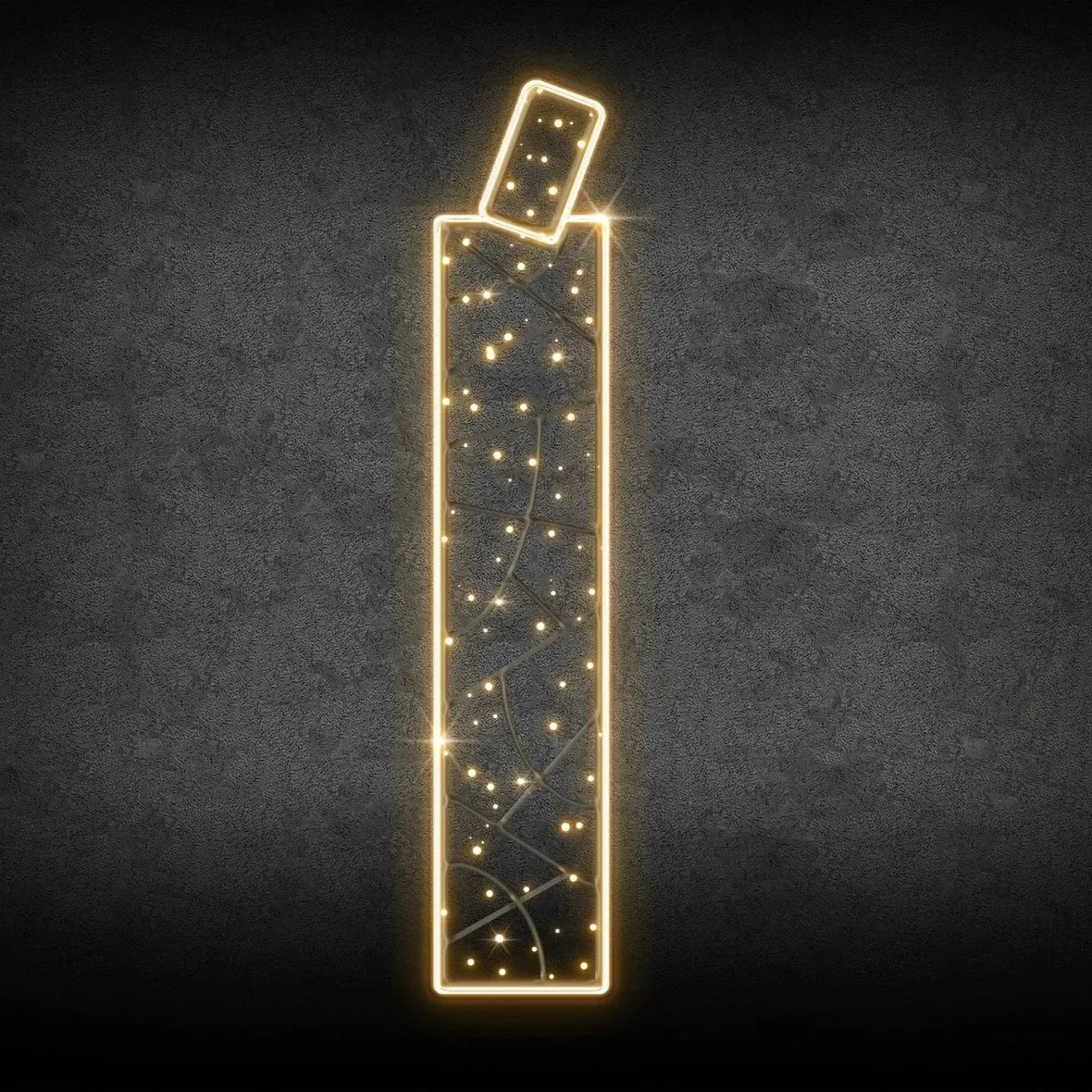 Eco Fix 2D LED litera Í, 37 × 160 × 3 cm, ciepła biel, wisząca, druk 3D