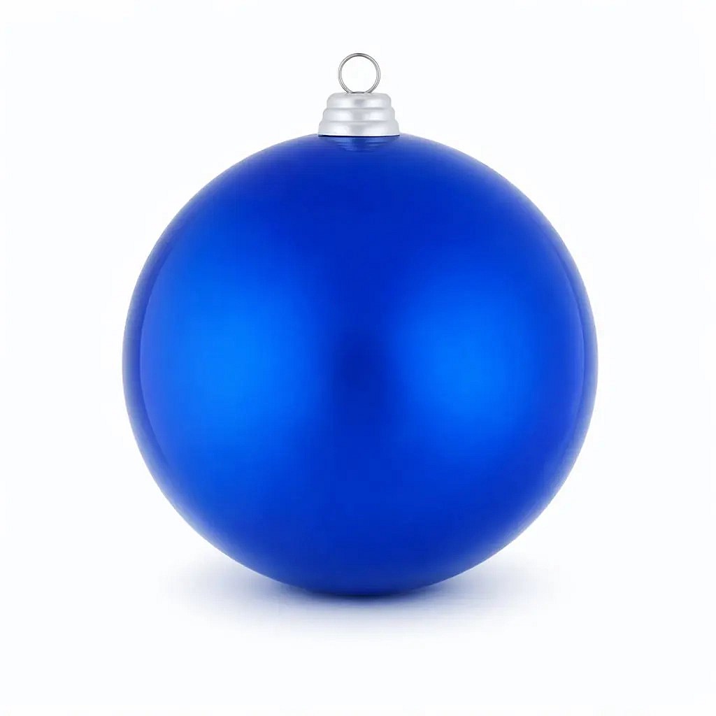 Duża bombka choinkowa 20 cm, niebieska błyszcząca, UV, plastikowa, zewnętrzna