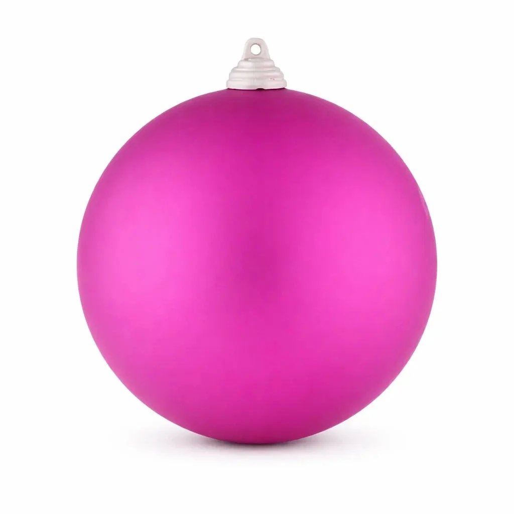 Duża bombka choinkowa 20 cm, różowa, matowa
