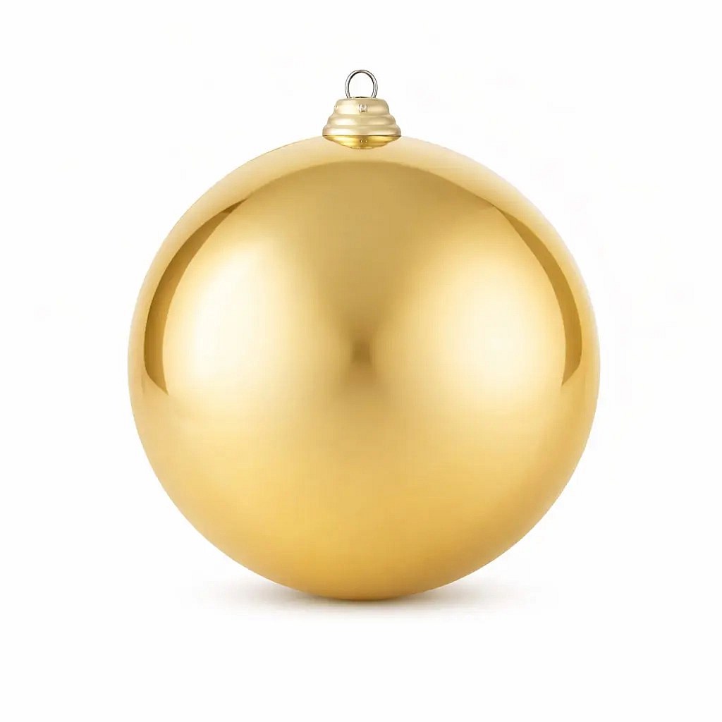 Duża bombka choinkowa 20 cm, złota, błyszcząca, UV