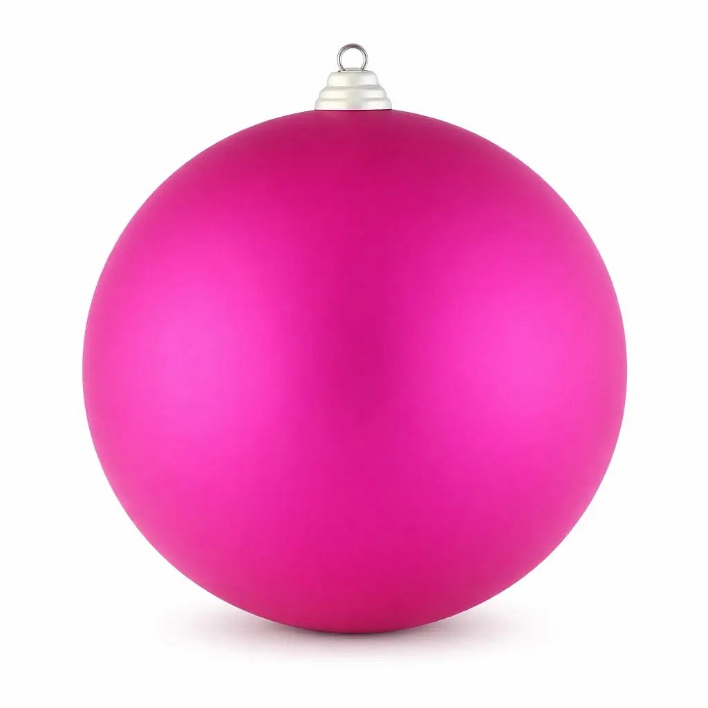 Duża bombka świąteczna 30 cm, różowa, matowa, UV